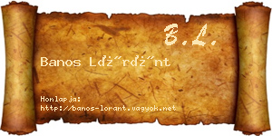 Banos Lóránt névjegykártya