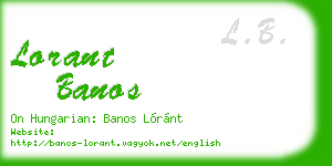lorant banos business card