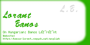 lorant banos business card